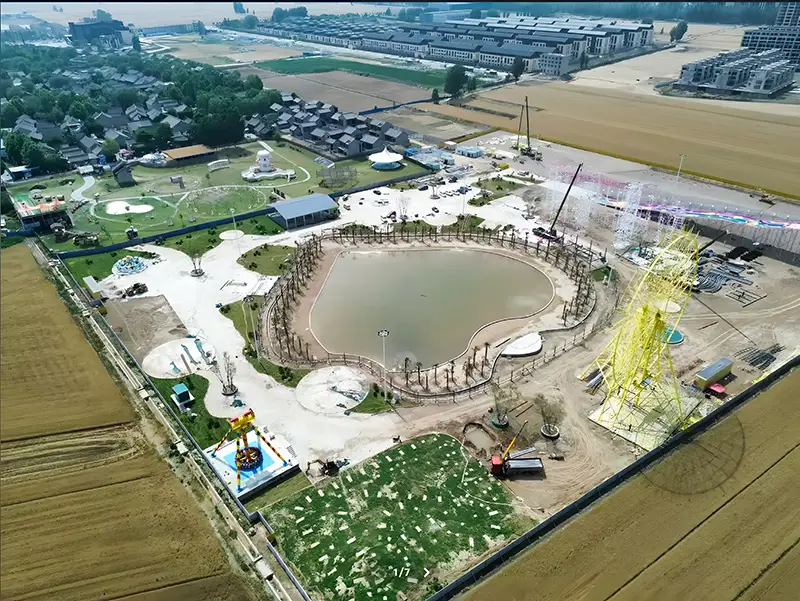 Amusement equipment construction site