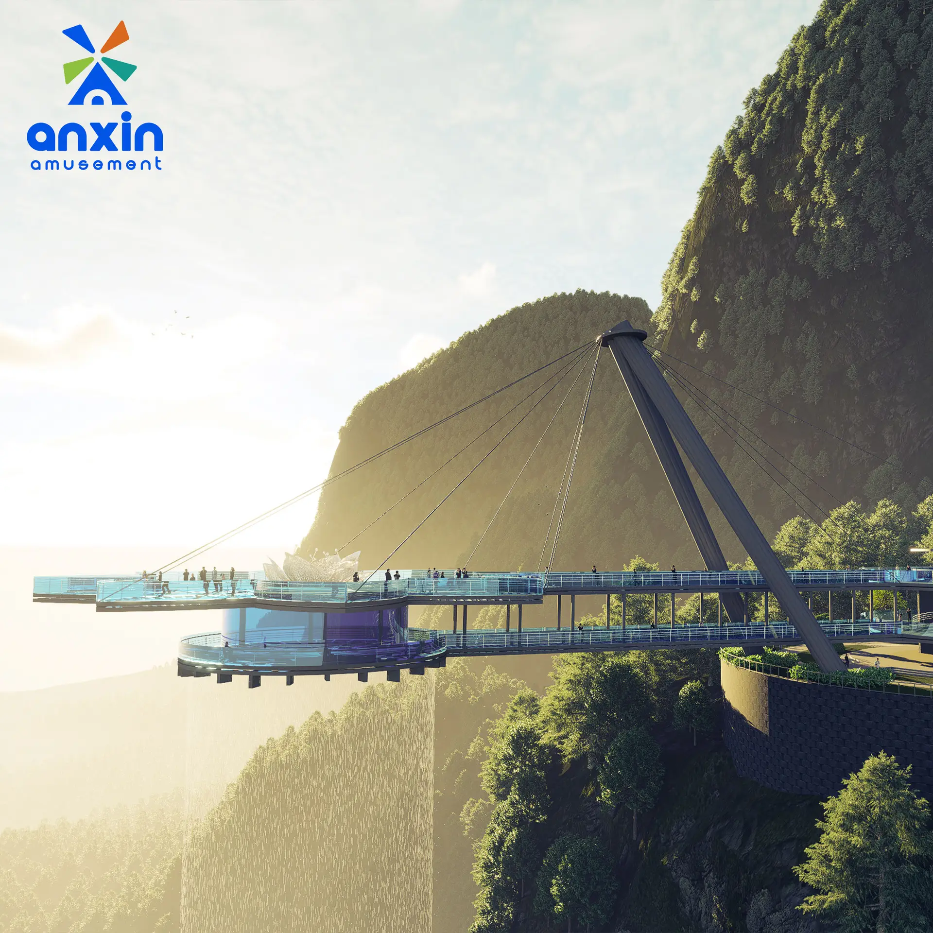 Ultimate Cantilevered Glass Observation Deck & Skywalk | Structural Tempered Glass Flooring & Panoramic Viewing Solutions