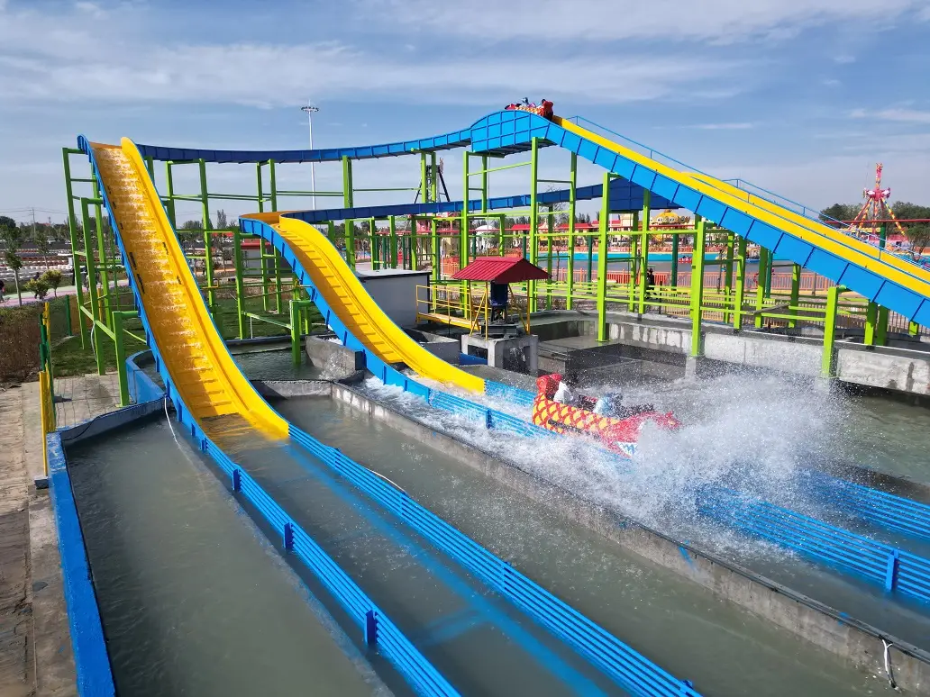 Outdoor Water Log Flume Ride | Thrill Water Coaster Amusement Equipment | Customized Water Flume Ride for Theme Parks