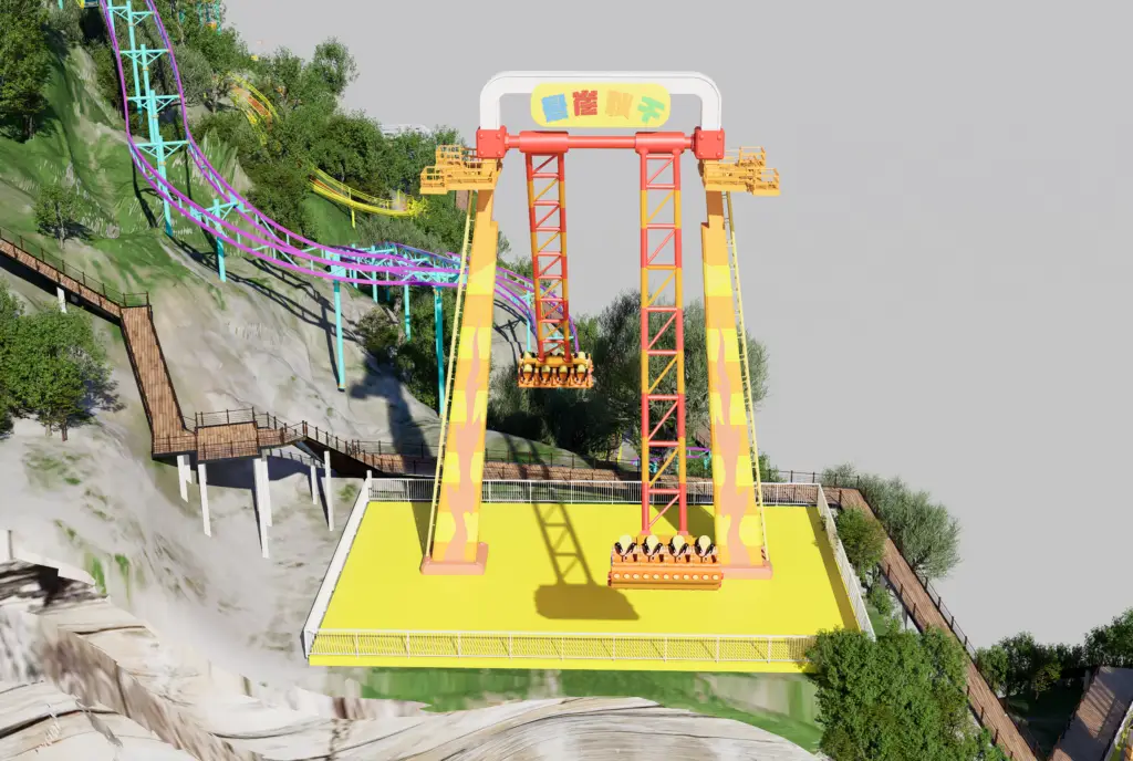 Renderings of amusement facilities in mountainous scenic areas