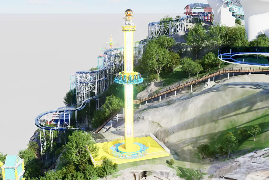 Renderings of amusement facilities in mountainous scenic areas