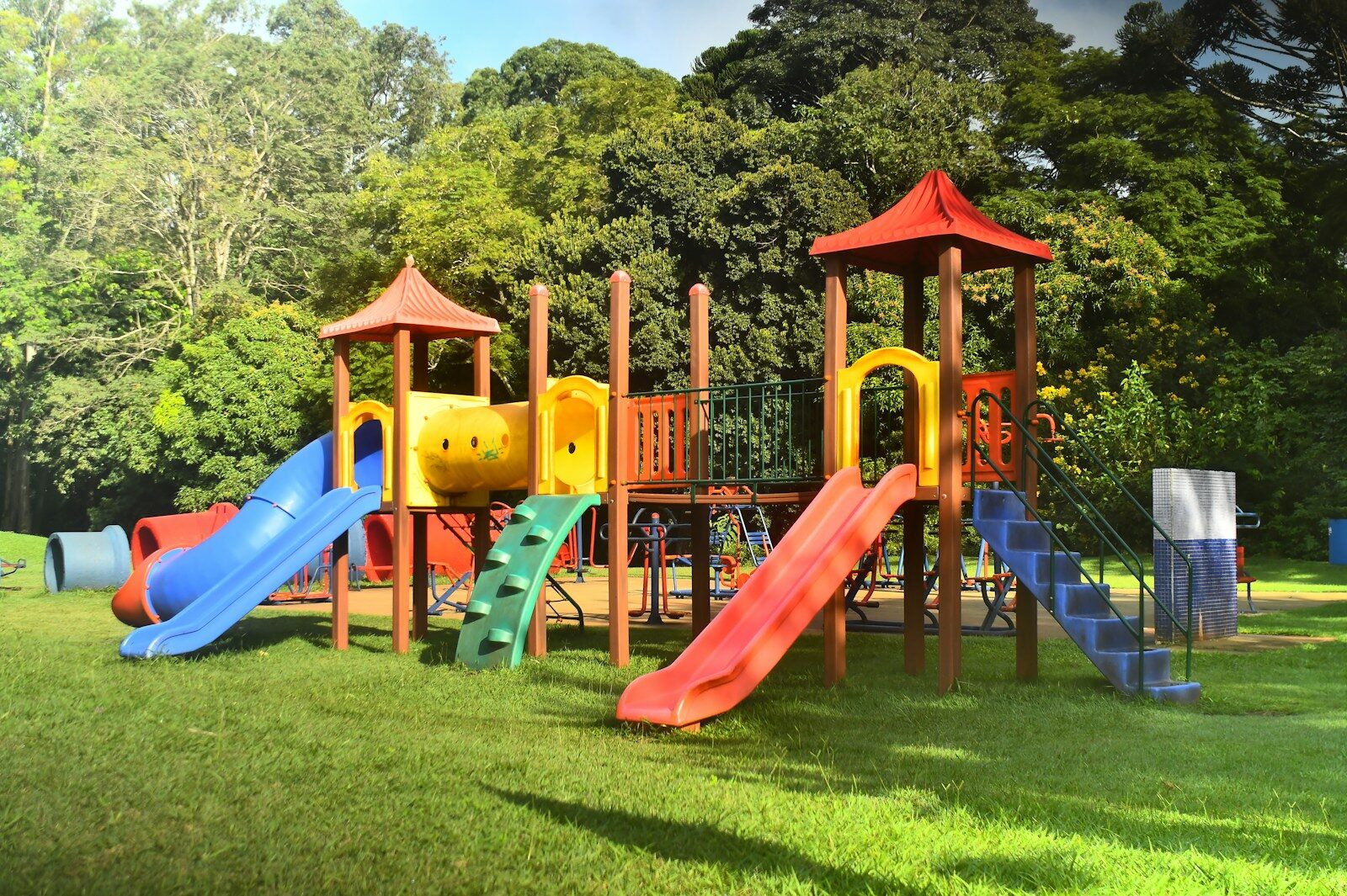 a children's play area in a park