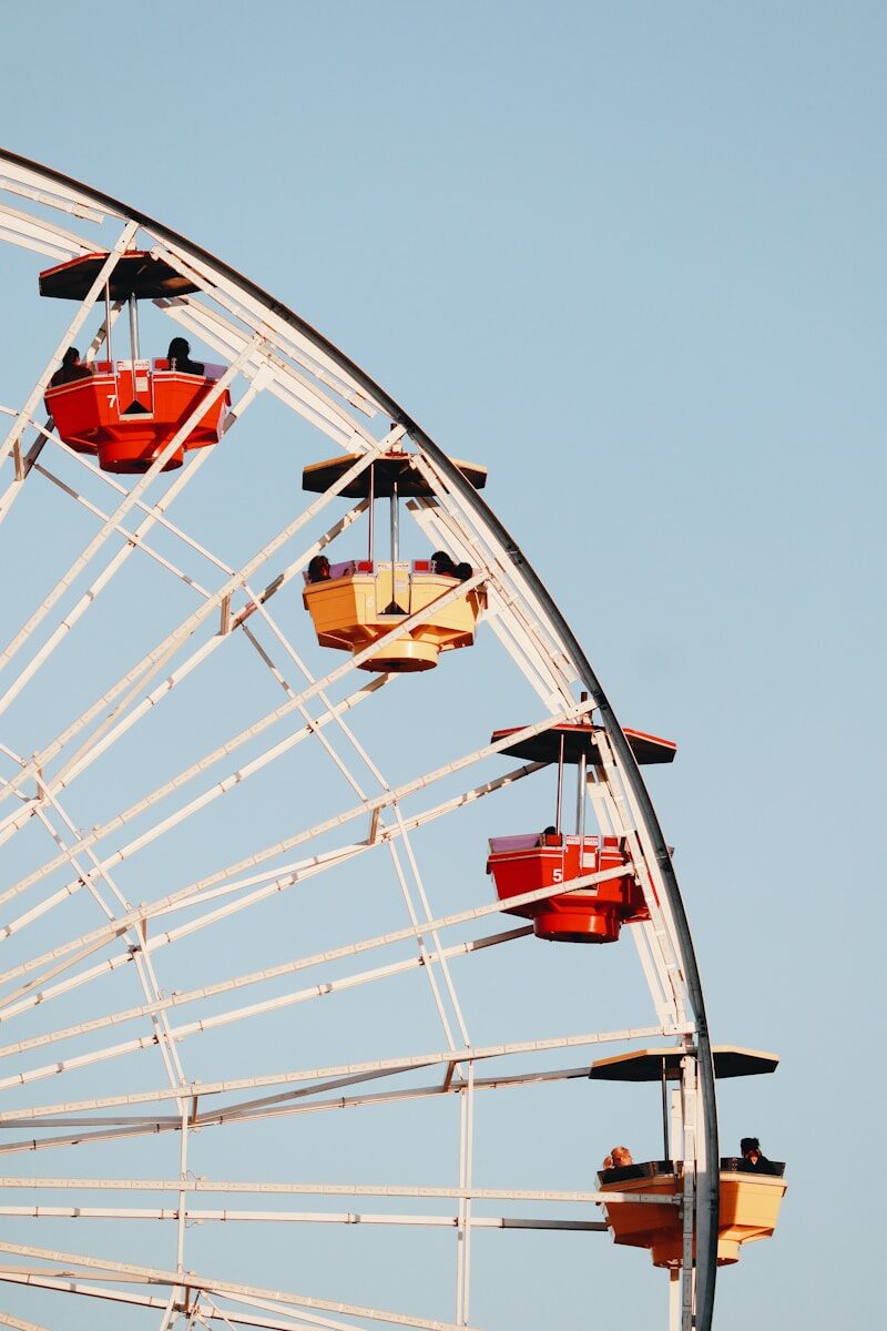red and brown carousel