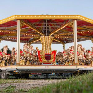 24-seat trailer-mounted carousel merry-go-round on mobile trailer