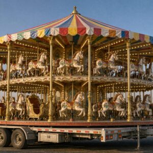 36-seat double-row trailer-mounted carousel ride